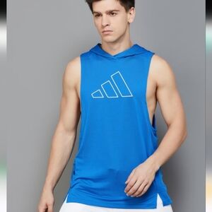 Adidas Men Solid Hooded Sports T-shirt size 2XL